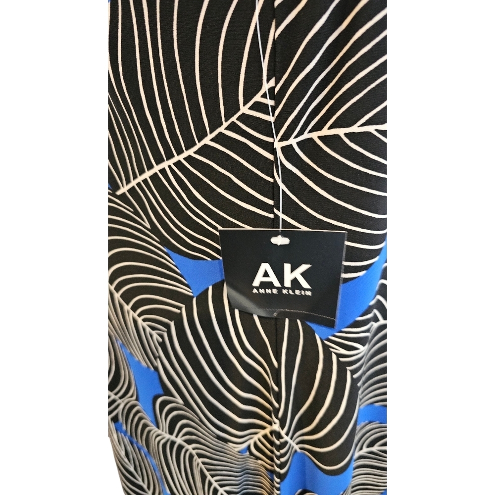 Anne Klein Size L Sleeveless Shift Dress Blue Black White - Picture 8 of 12